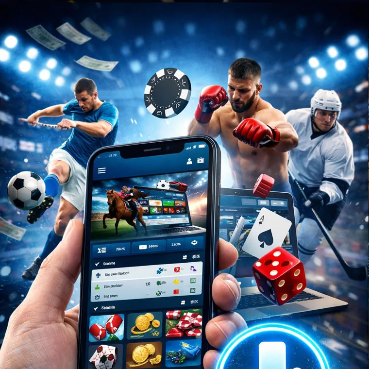 Dynamic image of a sports event with overlaid betting odds and analysis